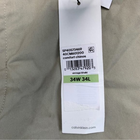 Calvin Klein Men's Straight-Fit Stretch Chino Pants Size 34*34 - Picture 9 of 12